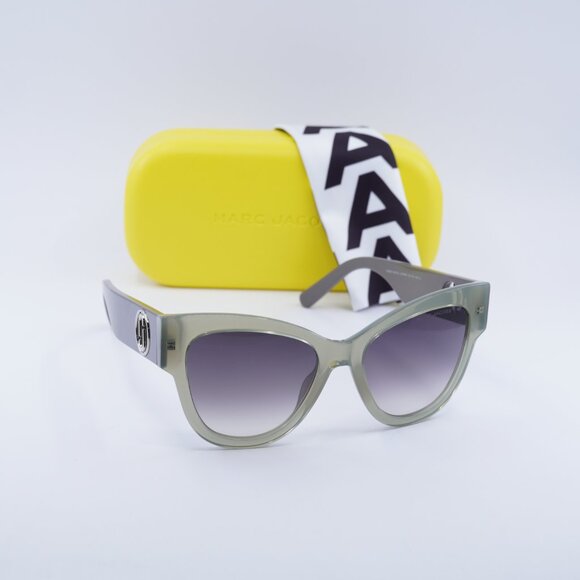 Marc Jacobs MARC 697/S 06CR 9O Cat Eye Sunglasses - Sage\Dark Grey Gradient - Picture 4 of 9